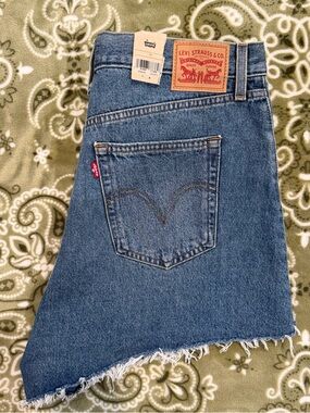 Levi's Blue Asymmetrical Frayed Hem Denim Skirt